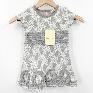 Baby Sara Grey Lace Sequin Dress